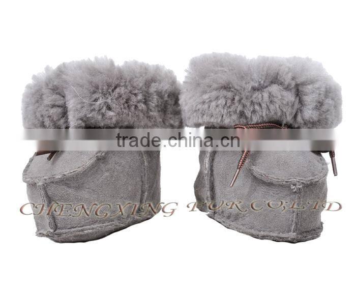 CX-SHOES-05A Fashion Real Sheep Skin Fur Funny Baby Shoes