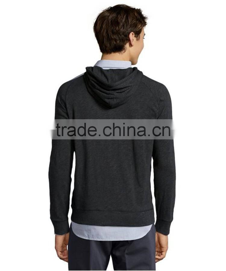 High quality men hoodie v neck cotton plain wholesale thin hoodie