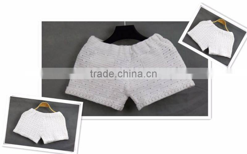 manufacturer made lady's cotton crochet summer beach short casual style