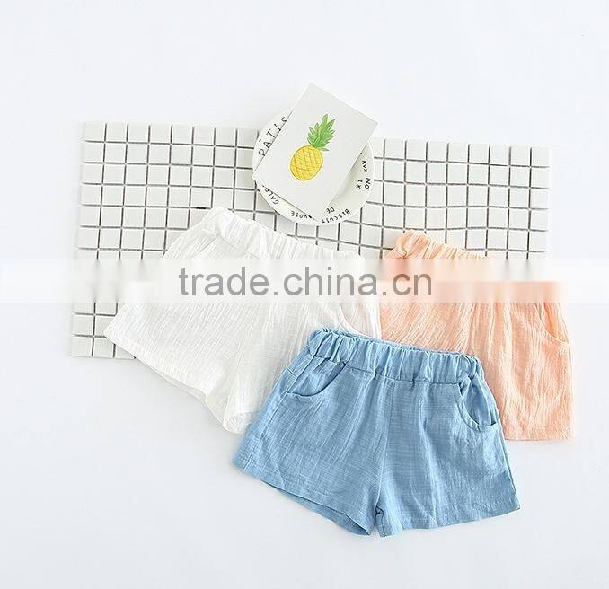 Summer Apparel Latest Arrivals Linen Fabric Shorts Daliy Wearing Baby Clothes
