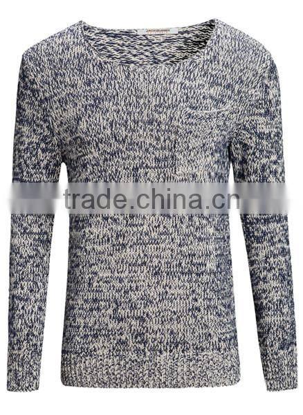 2014 Hot sale old grey knitted ribbed men's pullover sweater