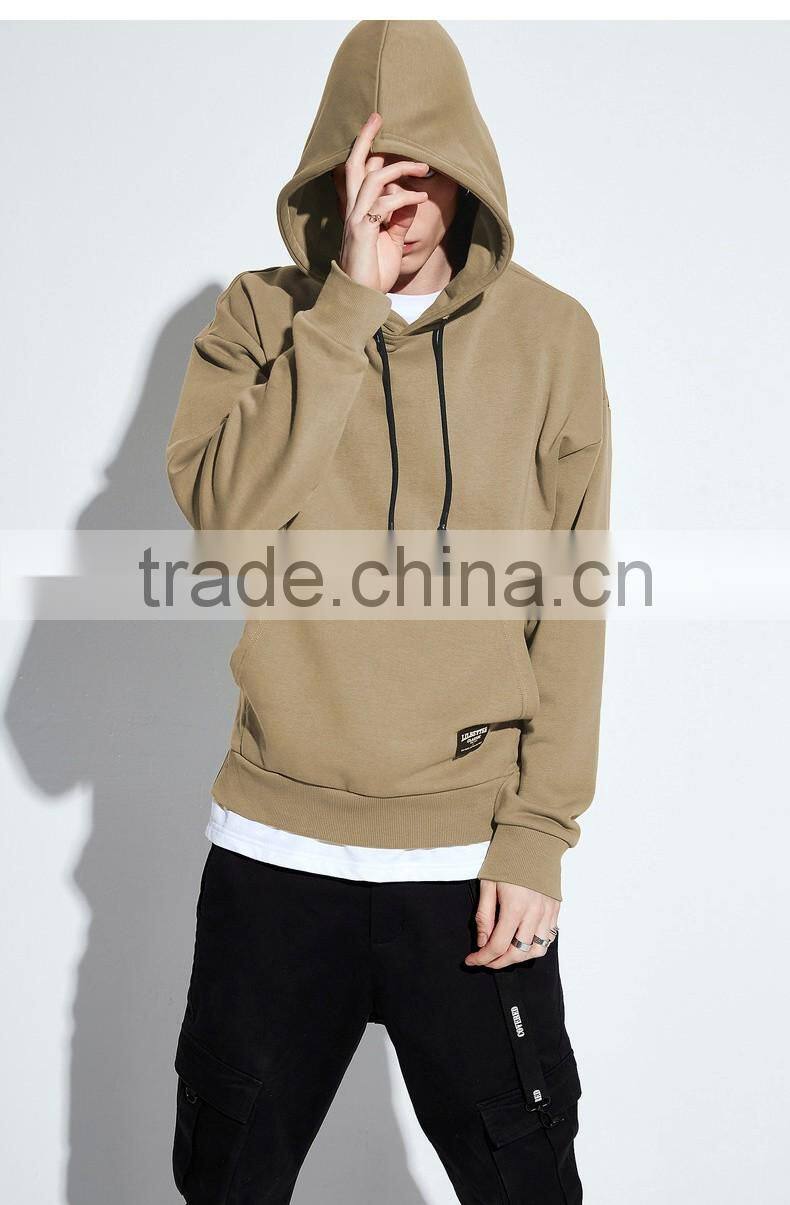 Wholesale Autumn Street Fashion Cotton Mens Gym Hoodie Black Hip Hop Hoodies