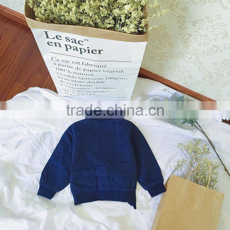 2-8 years New 2017 Wholesale Autumn Cotton Long Sleeve Solid Denim Kids Boys Coats