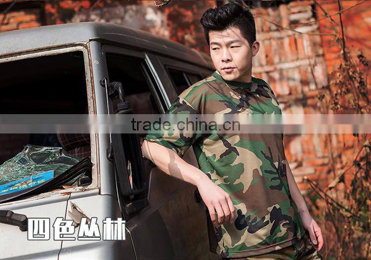 2016 Wholesale Men Camouflage dryfit breathable T-shirt Men Army Tactical Combat T Shirt Military Sport Camo Camp Mens T Shirts