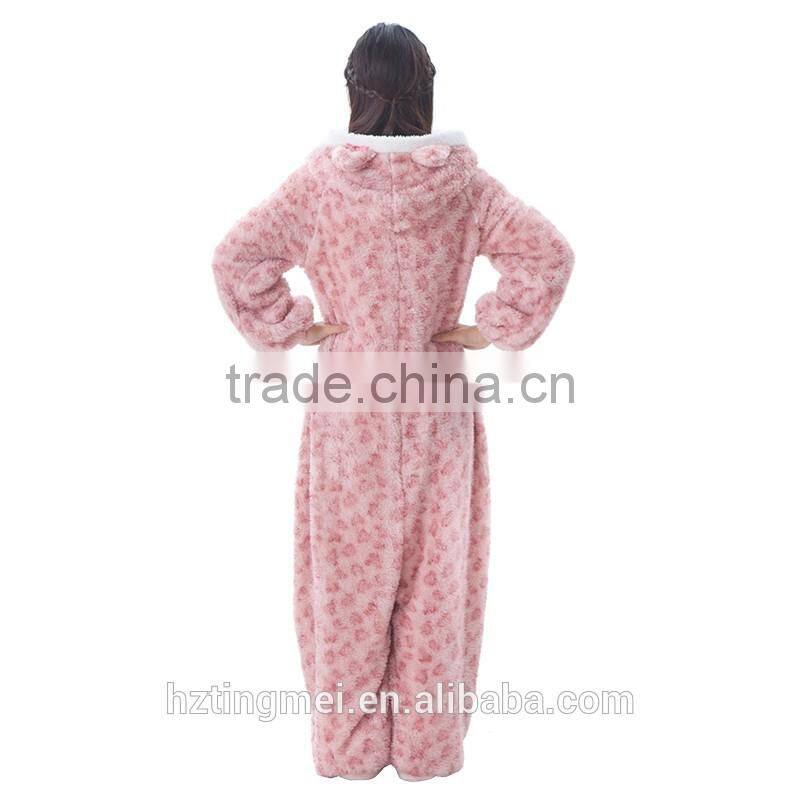 OEM service polyester fleece adult onesie dress for women