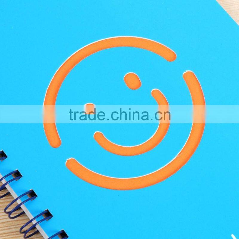 A5 cheap student notebook customizable spiral planner hollow card paper cover organizer printing