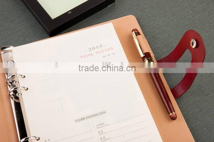 25K PU leather planner with metal buckle custom business organizer agenda emboss/gold stamp logo