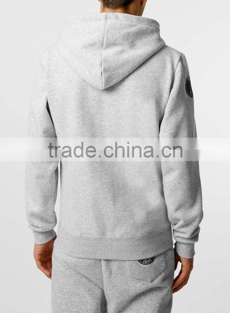 100%Cotton zip up plain hoodies men's custom hoodies factory 2017