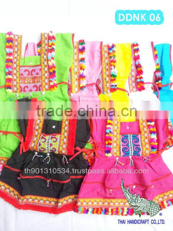 Thai Hmong girls cotton children's clothing woven dress