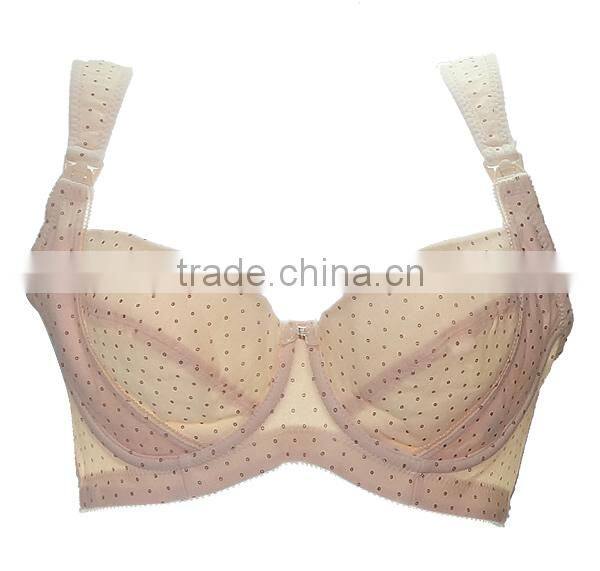 High quality breathable dot 3/4 cup Ladies Cotton Nursing Bar