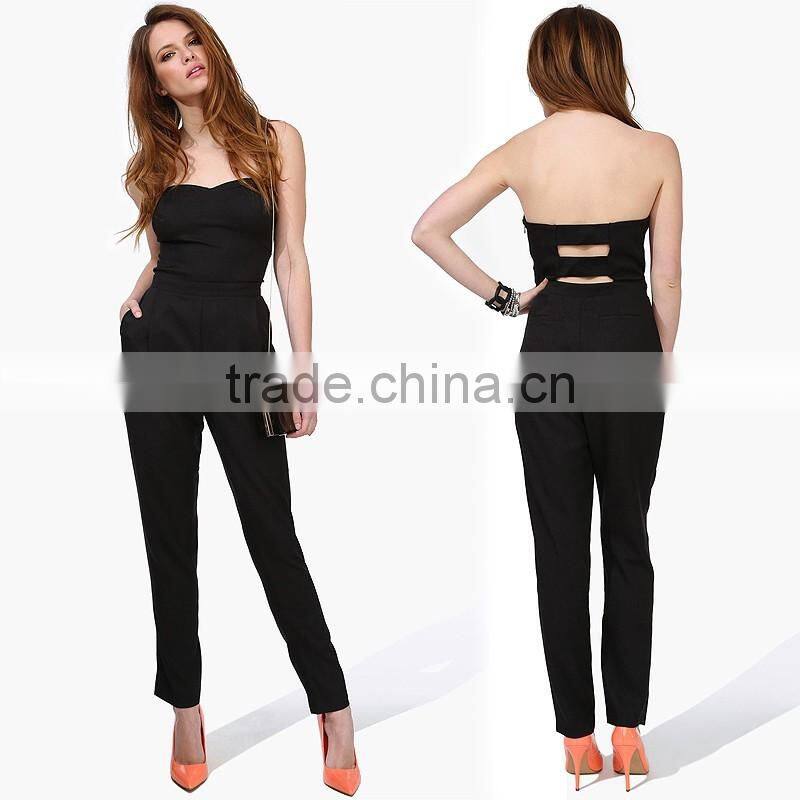 Women's back bandage Strapless sexy jumpsuit