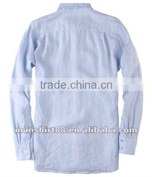 Exclusive style Natural fiber 100%Organic White Linen shirt for men Peaked collar S,M,L,XL,XXL