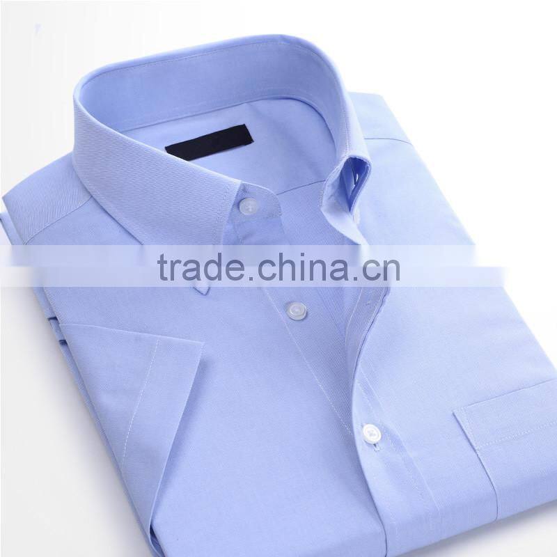 Mens Cotton CVC TC White red short sleeve Oxford Shirt