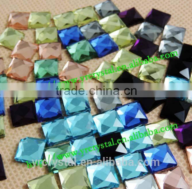 Crystal Bead Silver Back Stones Facet Cut Flat Base Gemstones