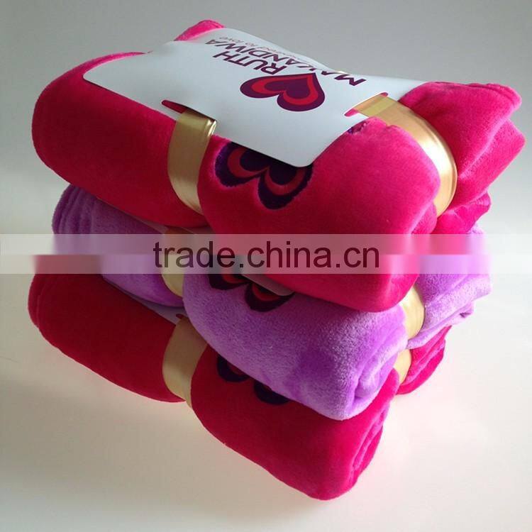 100% polyester blanket custom soft plush travel blanket wholesale