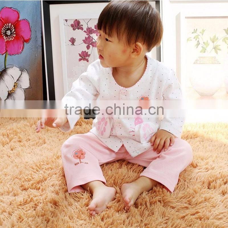 Ladybug embroidered baby girl organic cotton toddler pajamas