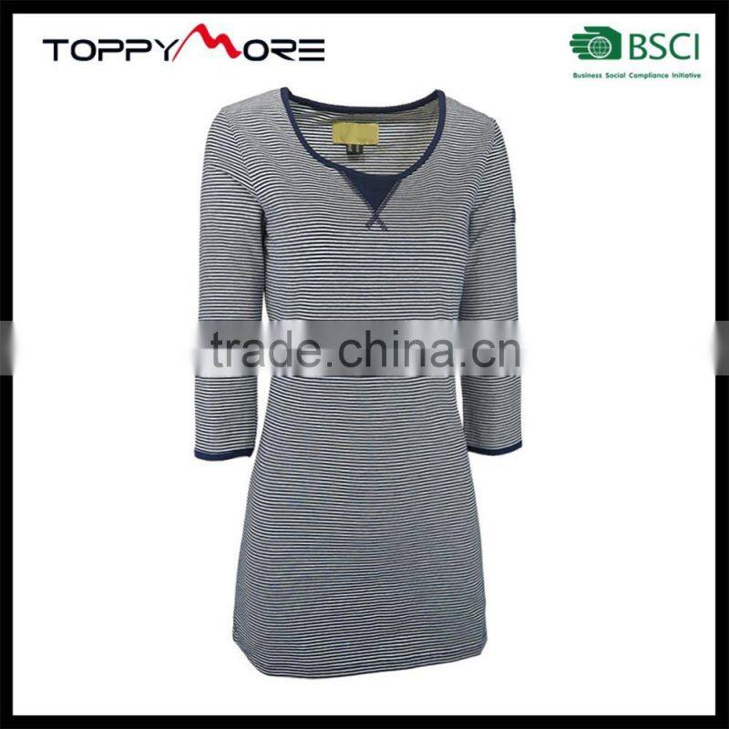 T056-3545RR OEM Stripe T Shirt Dress Raspberry