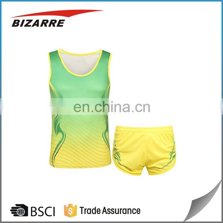 Customized running wear running singlet with shorts set