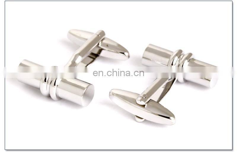 Simple Silver Cylinder Men Shirt Cufflinks