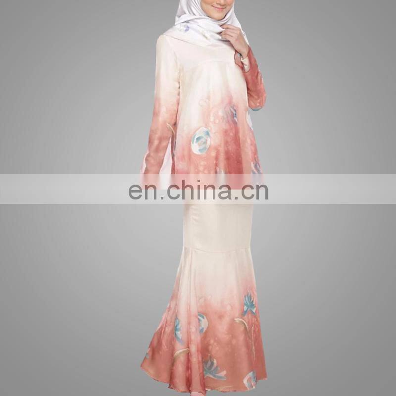 Fashion muslim baju kurung islamic women clothing in malaysia printing baju melayu