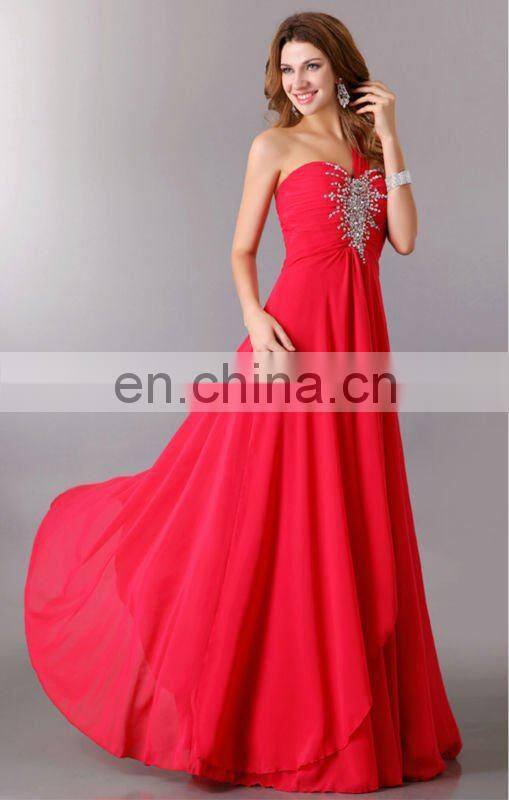 2015 New Arrivals Embroidery Beaded Elegant Black One Shoulder Designer Evening Dresses CL3120-1