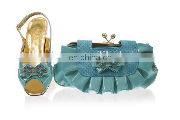 Italy style design shoes matching bags in turkey blue