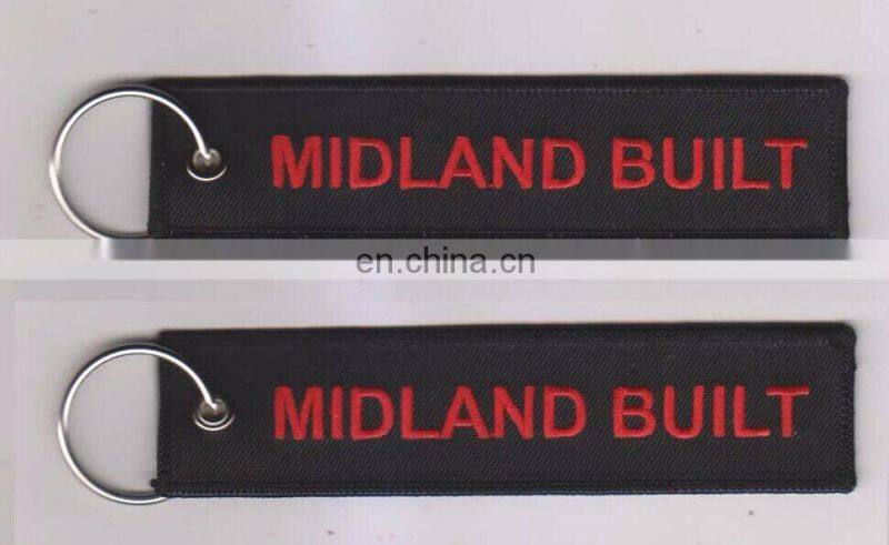 Promotion Cheap Polyester Logo Customzied Embroidery Keychain