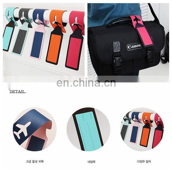 Custom made wholesale leather tag airplane shaped luggage tag