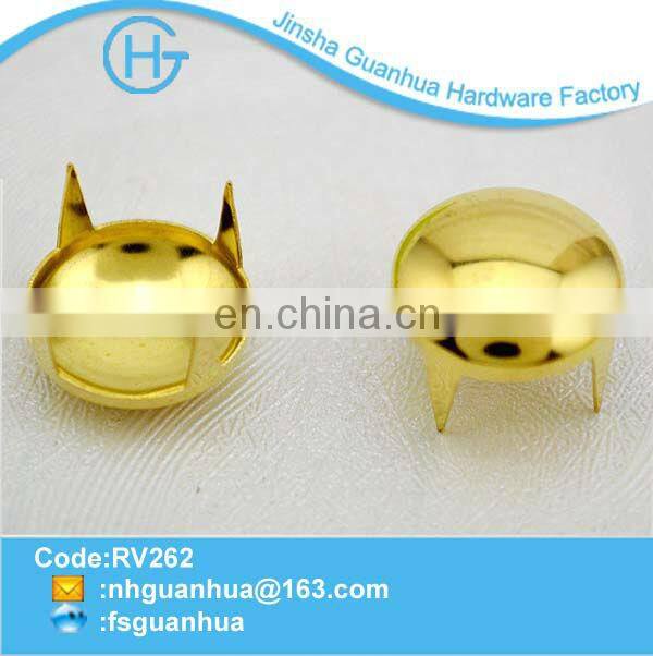 Fancy colored prong gold dome stud