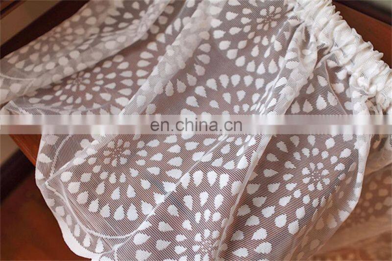 Embroidery floral sheer curtains door for small window curtain