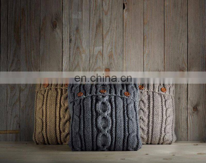 2019 New Design Decorative Plain Knitted Sofa Decorative Pillow Case