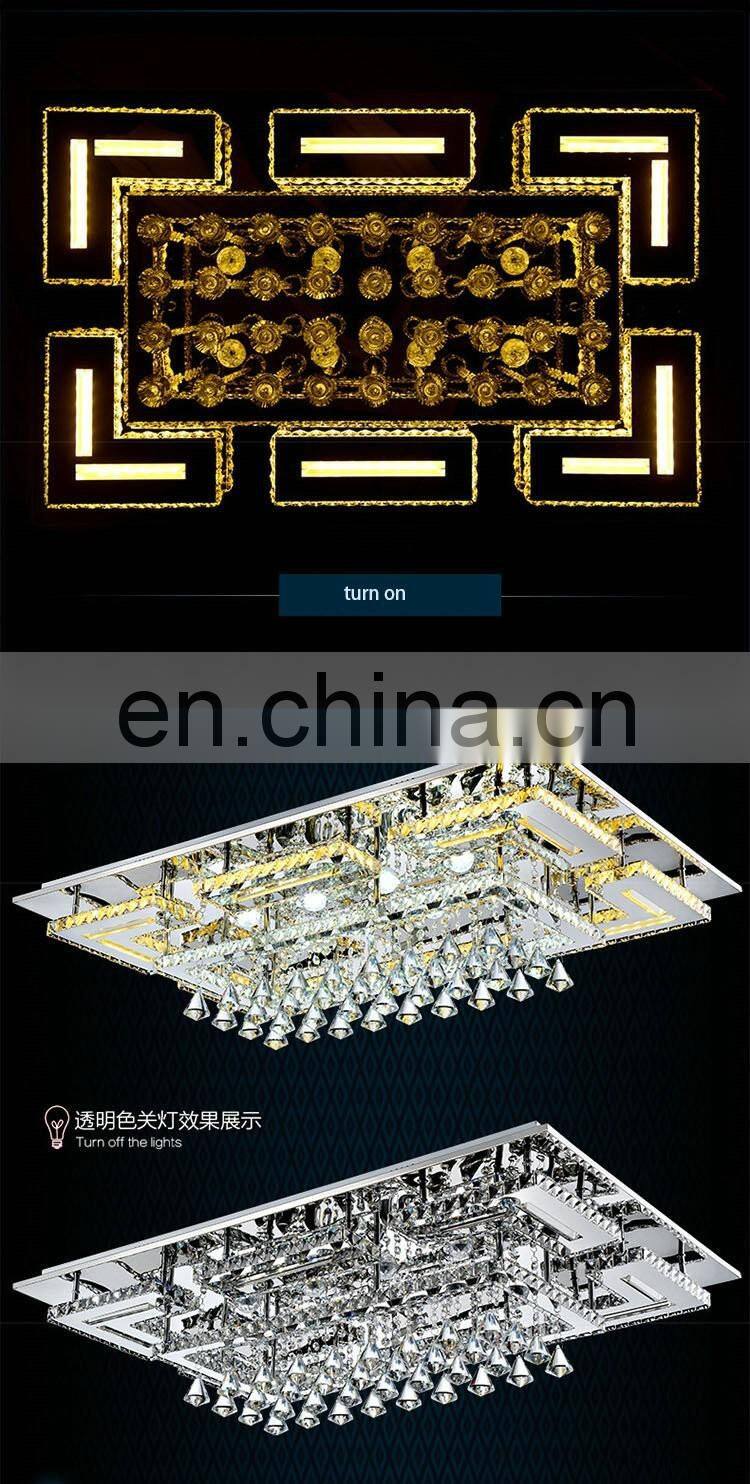 factory stock modern minimalist ceiling lamp Crystal rectangular lamp for bedroom dining room