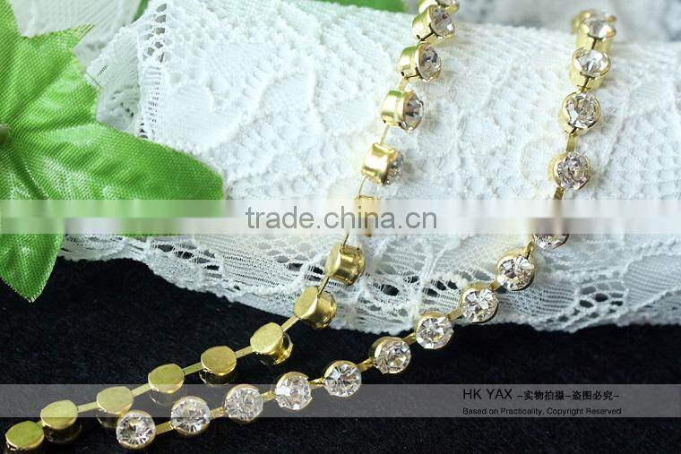X0703 Shiny Decorative rhinestone cup chain for women for dresses, rhinestone embellishments,wholesale rhinestone cup chain