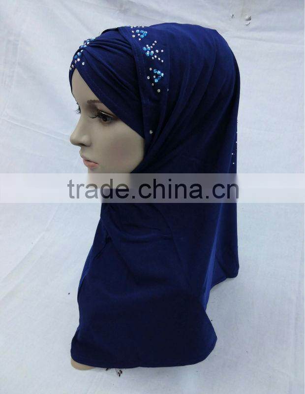 A455 FASHION TWO PIECES HIJAB;MUSLIM TURBAN WITH Czech Rhinstone