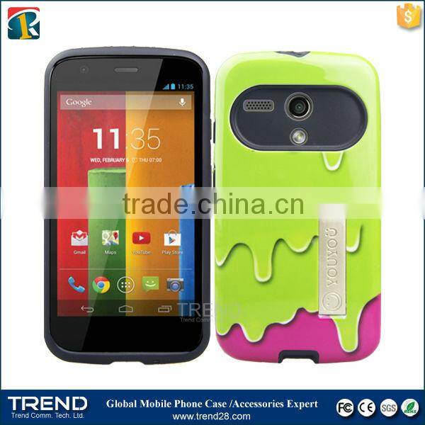 wholesale hybrid combo kickstand mobile phone case for moto G