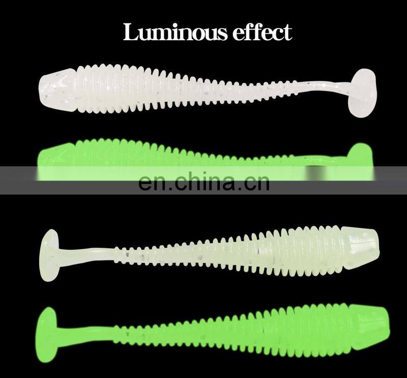 6cm 1.3gg Custom bulk freshwater saltwater t tail soft platicic lures swim worm bait