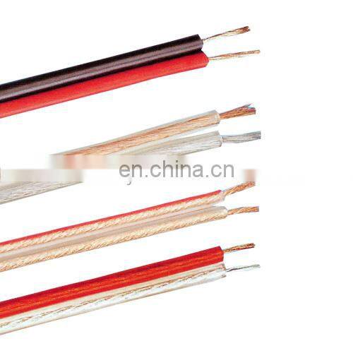 china red and black 22AWG 2 core flat copper stranded speaker cable