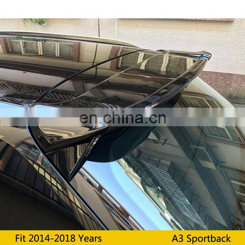 Honghang Factory Manufacture Car Parts Rear Wing, ABS Sport Rear Wing Spoiler For Audi A3 8p Sportback 2014-2018