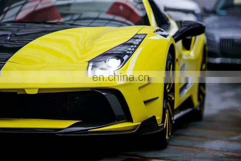 Runde Top Quality For Ferrari 488GTB Upgrade Mansory Half Carbon Fiber Body Kit Front Rear Bumper Rear Diffuse Hood Fender Side