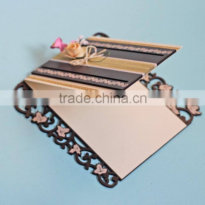 High Quality Fancy Luxury Laser Engrave Wedding Invitation Cards