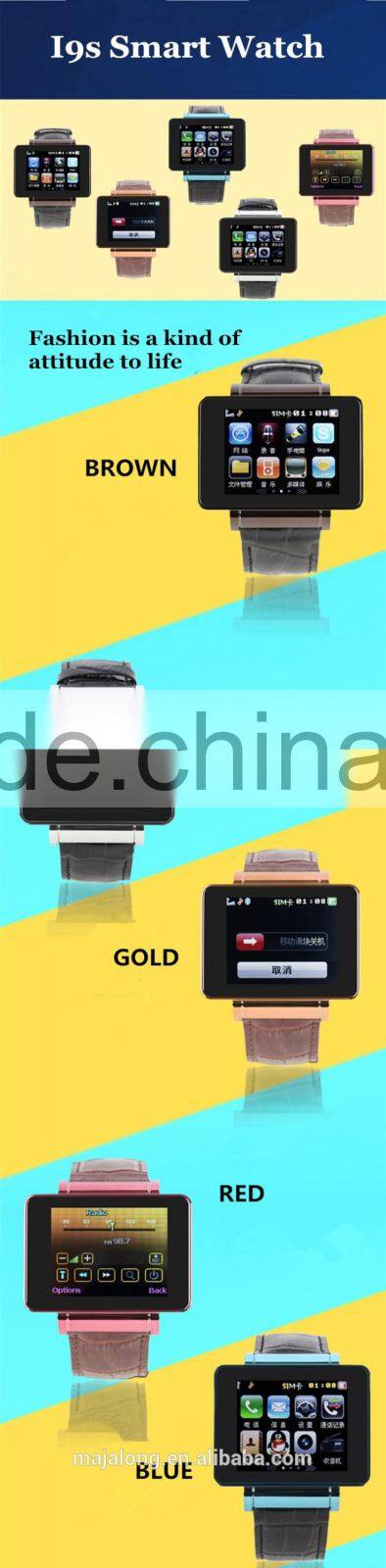 The latest 1.8 inch leather strap Bluetooth watch phone with WiFi&GPS&Pedometer &Camera &Sedentary Remind&Yaho I9s Smart Watch