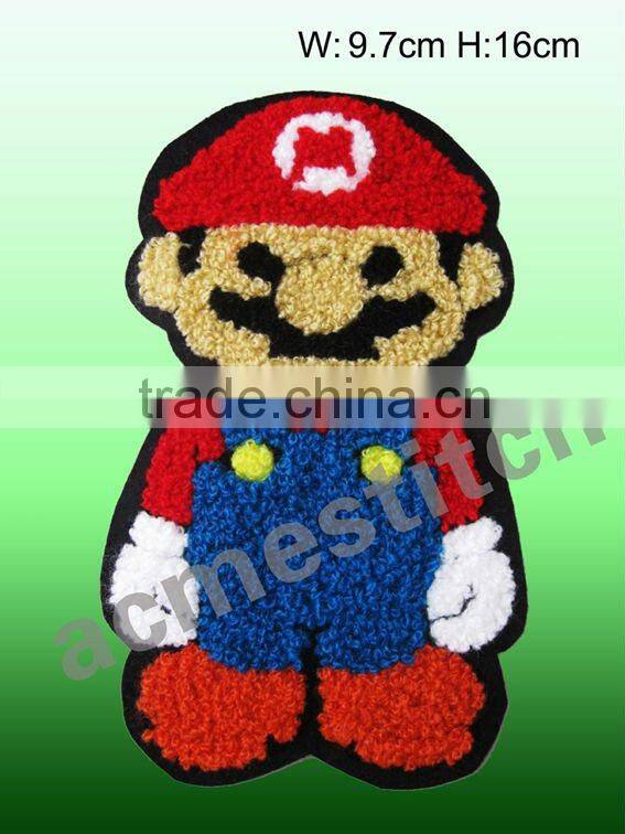 Towel embroidery patch black kitty sew-on or iron-on