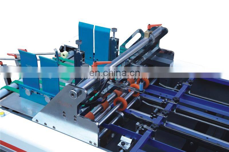 UTM800A CE approval certificate Automatic toy paper display box window patching gluing Machine with corner V cut and creasing