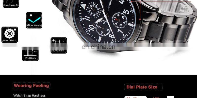 SINOBI Car Wristwatch S9639G Mansculinity Male Watches Chronograph Handwatch Night Light Watches Pilot Watch Montre Homme