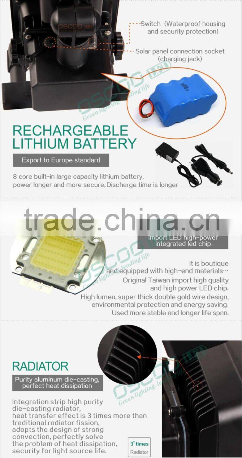 10w solar powered rechargeable flood light with sensor new products for distribution