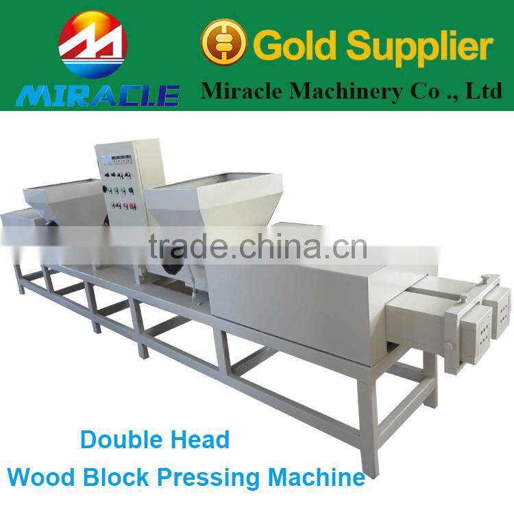 Wood waste molding machine for pallet feet/block process plant