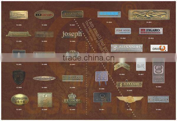 High Quality custom metal hang tag with letters Accept Paypal