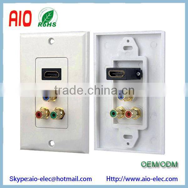 HDMI RGB RCA Connector female Component Combo Wall Plate