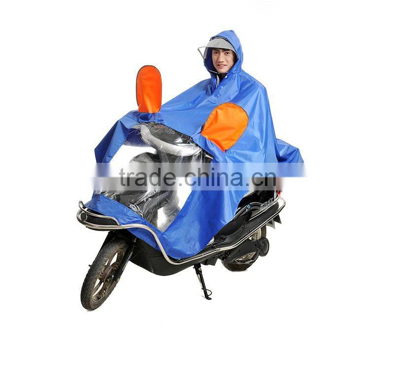 Oxford unisex waterproof pvc hooded rain cape poncho for adults