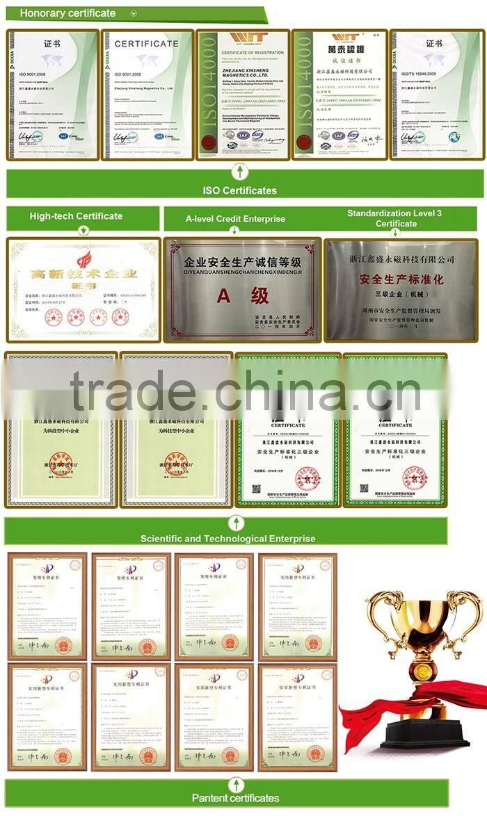 customized permanent ndfeb/neodymium magnet certificated by ISO14001, ISO9001, ISO/TS16949, professional manufacturer